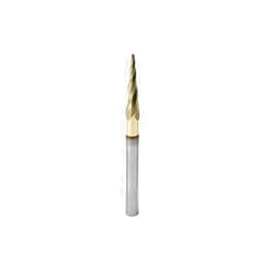 PANHAM 1/16 Inch Ball Nose Upcut CNC Spiral Router Bit 5.4 Degree Tapered Angle for 2D and 3D Wood Carving Solid Carbide ZRN Coating 4 Flutes,1/16
