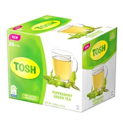 Tosh Peppermint Green Tea 0.84 Oz | Box with 20 tea bags | Natural Ingredients | (Pack of 1)