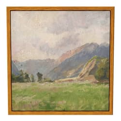 InSimSea Square Framed Wall Art Decor, Retro Prairie Mountain Landscape Paintings, Nature Scenery Wall Pictures for Bedroom Bathroom Living Room, Canvas Prints Artwork, Vintage Decor, 9x9 Inch