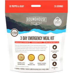 ROUNDHOUSE PROVISION 3 Day, 26 servings Emergency Meal Kit, Grab-and-Go, Premade, Disaster Prep, Hiking, Survival, Adventure, Camping Food, 25 Year Shelf Life.