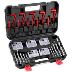 Kolvoii Helicoil Thread Repair Kit 156-Piece Metric Heli Coil Repair Kit with HSS Drill Bits Inserts Taps Break Off Tools, Universal Threaded Restorer Restoring Rethread