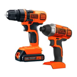 BLACK+DECKER 20V MAX Cordless Drill and Impact Driver, Power Tool Combo Kit with Battery and Charger (BD2KITCDDI)