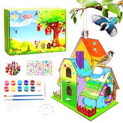 YoHold Birdhouse Kit DIY Wooden 4 Rooms Bird House Crafts with Paint for Kids Ages 5-8 8-12,Buildable DIY Villa Birdhouse Crafts Kits for Boys Girls Summer Arts Craft Projects, Boy Girl Gift Christmas