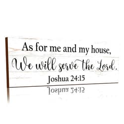 Jetec Farmhouse Bible Verse Scripture Wall Signs, As for Me and My House We Will Serve the Lord Wooden Plaque Decor for Church Home Christian Wall Art Decor (Joshua)