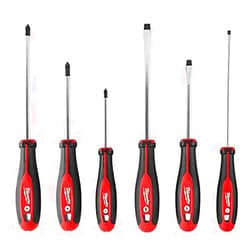 Milwaukee 48-22-2706 6Piece Phillips and Slotted Head Screwdriv Ing Set W/Magnetic Tips and Trilobe Handles