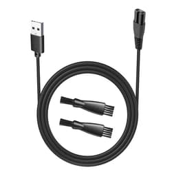 Uijino USB Charging Cable Compatible with Freebird Shaver, 5V Charger for FlexSeries Shaver Electric Skull Shaver 5-in-1 Grooming Kit Freedom Grooming, 2 Cleaning Brush, 3.3ft Power Cord