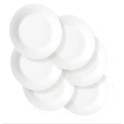 Souswee Dinner Plates Sets of 6 for Salad and Desserts, White Round Flat Plates for Party Home Kitchen and Restaurant (7.5 Inch) Christmas Gfit