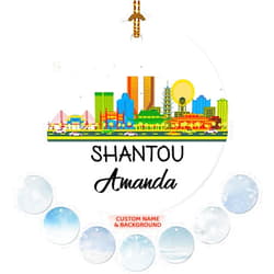 Padovo Shantou City Travel Souvenir Gift for Men Women Personalized Christmas Ornaments Keepsake Gifts for Family Friends Hanging Xmas Tree Home Decor Custom Round Ornament Ceramic 3 Inch
