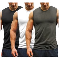 COOFANDY Men's 3 Pack Workout Tank Tops Gym Muscle Tee Bodybuilding Fitness Sleeveless T Shirts