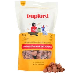 Pupford Crunchies, Premium Crunchy Treat for Dogs & Puppies (Beef & Brown Rice, 8 oz)