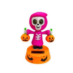 SaiDian 1Pcs Solar Powered Dancing Figurines Ornament Halloween Solar Dancing Figures Skeleton Pumpkin for Car Interior Office Desk Décor