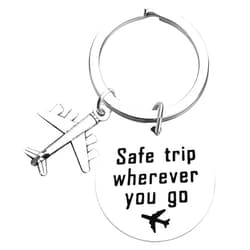 Vadaka Airline Pilot Gifts Traveller Keychain Wherever You Go Keychain Airplane Fly Safe Keyring Flight Attendants Gift Pilot Jewelry Aviation Gift Graduation Birthday Present for Travelers