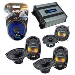 Harmony Audio HA-A400.4 Amp Bundle with (2) Harmony Audio HA-R69, Harmony Audio HA-R5 Speakers Compatible with Volkswagen Routan 09-13 OEM Speaker Replacement