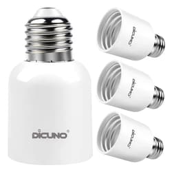 DiCUNO E26 to E39 Socket Adapter, Medium E26 to Mogul E39 Screw Base Light Bulb Socket Converter, Maximum 300W, 165℃ Heat Resistant, Pack of 4