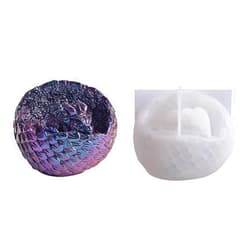 Generic Dragon Egg Resin Mold Dinosaur Mold Silicone Mold for Resin Dragon Candle Mold Easter Egg Mold Dragon Silicone Mold for Candles Home Decoration Mold Animal Resin Mold Cartoon Mold Dragon Mold