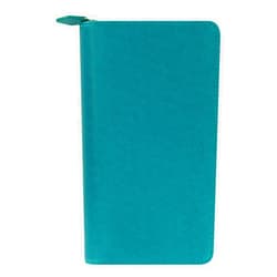 Filofax 2021 Saffiano Zip Aquamarine - Personal Compact, 6 Rings, Includes Week On 2 Pages Calendar Diary, Multilingual (C022536-21)