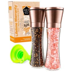 HOME EC Original Copper Salt and Pepper Grinder Set - Adjustable Copper Salt Grinder & Copper Pepper Grinder - Copper Salt and Pepper Shakers set - Copper Pepper Mill & Copper Salt Mill