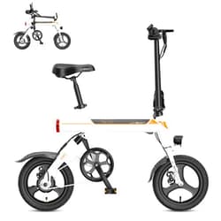 Jasion EB3 Electric Bike for Adults 21mph Folding Adults Electric Bicycles, 350W Brushless Motor, 36V 7.5Ah Battery, Center Suspension, 3 Levels Assist, 14