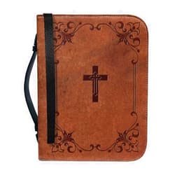 Qznuberone Bible Cover with Handle and Zipper,Sturdy Durable Bible Carrying Case with Pen Holder for Men Women,Classic Church Bible Storage Bags,Bible Study Supplies