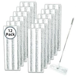 ZQZiQi 12Pack Microfiber Flat Mop Pads Compatible with JOYMOOP, Libman, Oshang Flat Mop or Mop Bucket Set and Most 13