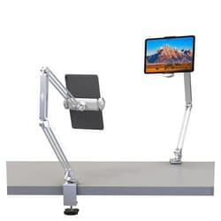 KABCON Tablet Stand,Tablet Holder Mount with Grip Extended Long Arm,Tablet Bed Desk Mount Compatible with iPad Pro Mini Air,Galaxy Tabs,Microsoft Surface Pro Go,Kindle Fire,4-13''Cell Phones & Tablets