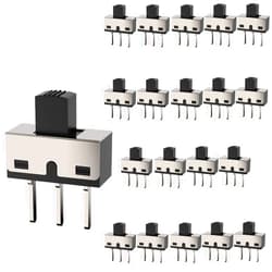 DIYhz 20Pcs Vertical Slide Switches Micro High Knob 3 Pin 2 Position 1P2T SPDT Panel Mount AC 125V 2A