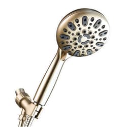 UmiMirari Couradric Handheld Shower Head, 6 Spray Setting High Pressure Shower Head with Brass Swivel Ball Bracket and Extra Long Stainless Steel Hose, Brushed Nickel, 5