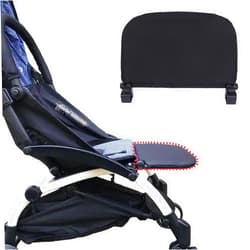Lusinus Extended Stroller Leg Rest for Babyzen YOYO/YOYO2/YOYO+ - 8.3 Inch Foldable Footrest Extension, Easy to Attach & Clean, Soft Black Fabric, No Disassembly Required