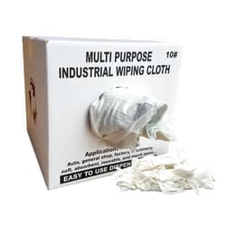 SupremePlus Premium White Knit Cotton T-Shirt Cloth Wiping Rags - Shop Cleaning Tshirt Cloths in a Box, Staining & Finishing Rag for Auto, Grease, Paint & Wood (10 Pounds Box)