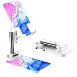 HUYANDOO Cell Phone Stand for Desk, Adjustable Phone Holder for Desk Compatible with Most of The Cell Phones,Pink Blue