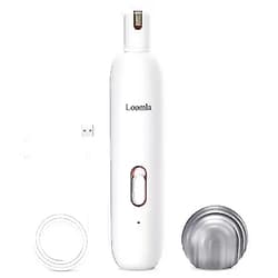 Loomla Dog Nail Grinder, Electric Dog Nail Trimmers with 3 Convertible Grinding Ports, 2 Speed and USB Rechargeable Pet Nail Grinder for Dogs, Cats, and Small Animals White