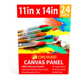 CMLHUGO 24 Packs 11x14 Blank Boards for Painting Kids, Art Canvases for Painting,Primed Acid-Free 100% Cotton Canvas Panels for Acrylic Oil Watercolor