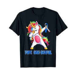 Type1 Diabetes Stuff For Unicorn Lovers Family Type 1 Diabetes Awareness Ribbon T1D Unicorn Girls Boys T-Shirt
