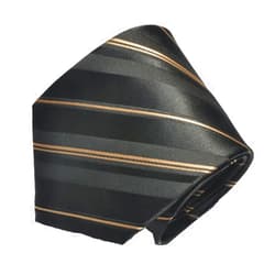 Covona Men's Black Gold Stripe Tie