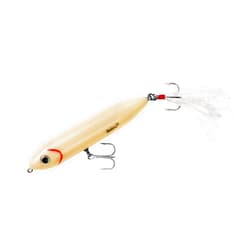 Heddon Super Spook Topwater Fishing Lure for Saltwater and Freshwater, Bone - Feather Dressed, Feather Super Spook Jr (1/2 oz)