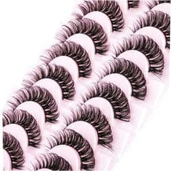 Yawamica Eyelashes Russian Strip Lashes D Curl Fluffy Wispy Natural Cat Eye False Lashes Look like Eyelash Extensions 10 Pairs by Yawamica