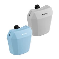 Navaris Silicone Dog Treat Pouches (Set of 2) - Dog Treat Pouch Holder Bag with Clip for Training, Treats, Leash - Polyhedron Design - Blue and Gray