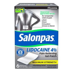 Salonpas Gel-Patch, for Back, Neck, Shoulder, Knee Pain and Muscle Soreness, 6 count