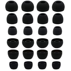 BLLQ 12 Pairs Silicone Replacement Earbud Ear Buds Tips Compatible with Skullcandy Sesh Evo and Other 3.8mm to 5.5mm Nozzle Earbuds Earphones, S/M/L Black