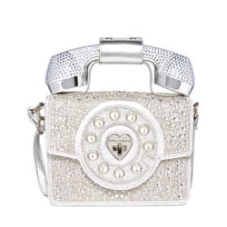 Betsey Johnson Million Stars Phone Bag, Silver