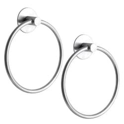 Fashionclubs Towel Holder for Bathroom 2pcs Adhesive Towel Ring, Wall Mounted Hand Towel Holder Bathroom Towel Rack, Towel Hanger for Bath&Kitchen Towel Organizer, Stainless Steel Rustproof Bath Accessories…