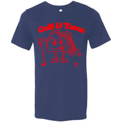 SwingJuice Golf T-Shirt Golf & Tacos Crew Neck Short Sleeve Funny Golf Shirt for Men and Women