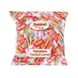 Zeeskeit Twizzlers Pull N Peel Candy, Strawberry Blast, 0.6 oz, 2 Lbs Individually Wrapped Licorice Candy, Chewy Fun Size Fruit Twists, Bulk, Easter, Halloween Sweets by Zeeskeit Strawberry Blast 2 Pound (Pack of 1)