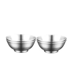 IMEEA 8.5 Oz Small Dessert Bowls Unbreakable Soup Bowl fo Kids SUS304 Stainless Steel Snack Bowls for Side Dishes, Condiments, Rice, Cereal, Ice Cream, Set of 4