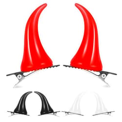 FRCOLOR 6pcs Halloween Horns Hair Clips Devil Horns Hair Barrettes Demon Hair Accessories Cosplay Costume Party Decorations Props