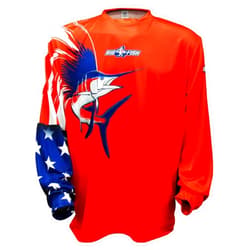 Bigfish Gear Bigfish American Pride Sailfish Red UPF50 Long Sleeve Performance Fishing Shirt