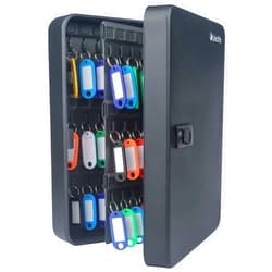 Uniclife 100 Position Key Cabinet with Combination Lock Resettable Black Digital Security Storage Box Steel Key Organizer with Colorful Key Tag Labels Stickers and Hooks
