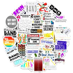 BulbaCraft 100Pcs Marching Band Stickers and Laptop Decals - Drummer Gifts, Marching Band Stuff, Marching Band Game, Marching Band Figures, Marching Band Lanyards, Pins, Marching Band Accessories