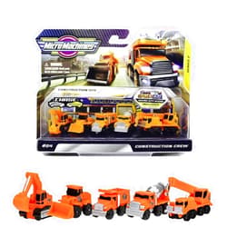 Micro Machines MMW0021 Construction Crew Pack, Features 5 Plus Corresponding Scene-Highly Collectible Themed Toy Cars – Tiny Vehicles, Huge World, Orange