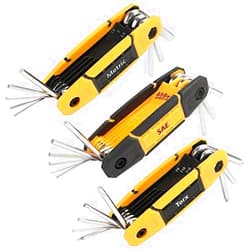 MULWARK 25 pcs Folding Allen Wrench Set | Metric & Standard SAE - Key Tool 3 Pack Portable Hex for Basic Home Repair and General Applications